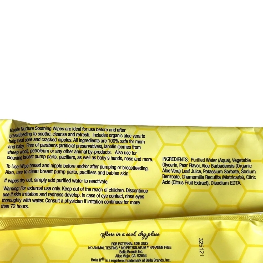 Bella B Nipple Nurture 4-in-1 Soothing Wipes Breastfeeding NWT 24 Ct